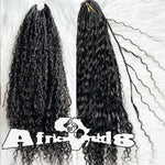 Boho Crochet Box Braids with Human Hair Pre-Looped Deep Wave 40 Strands