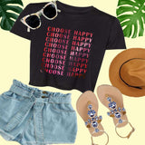 Choose Happy Women Crop Top Tee (A2cfashion)